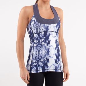 ✨🍋lululemon🍋 | Ink blot white deep indigo scoop neck tank
